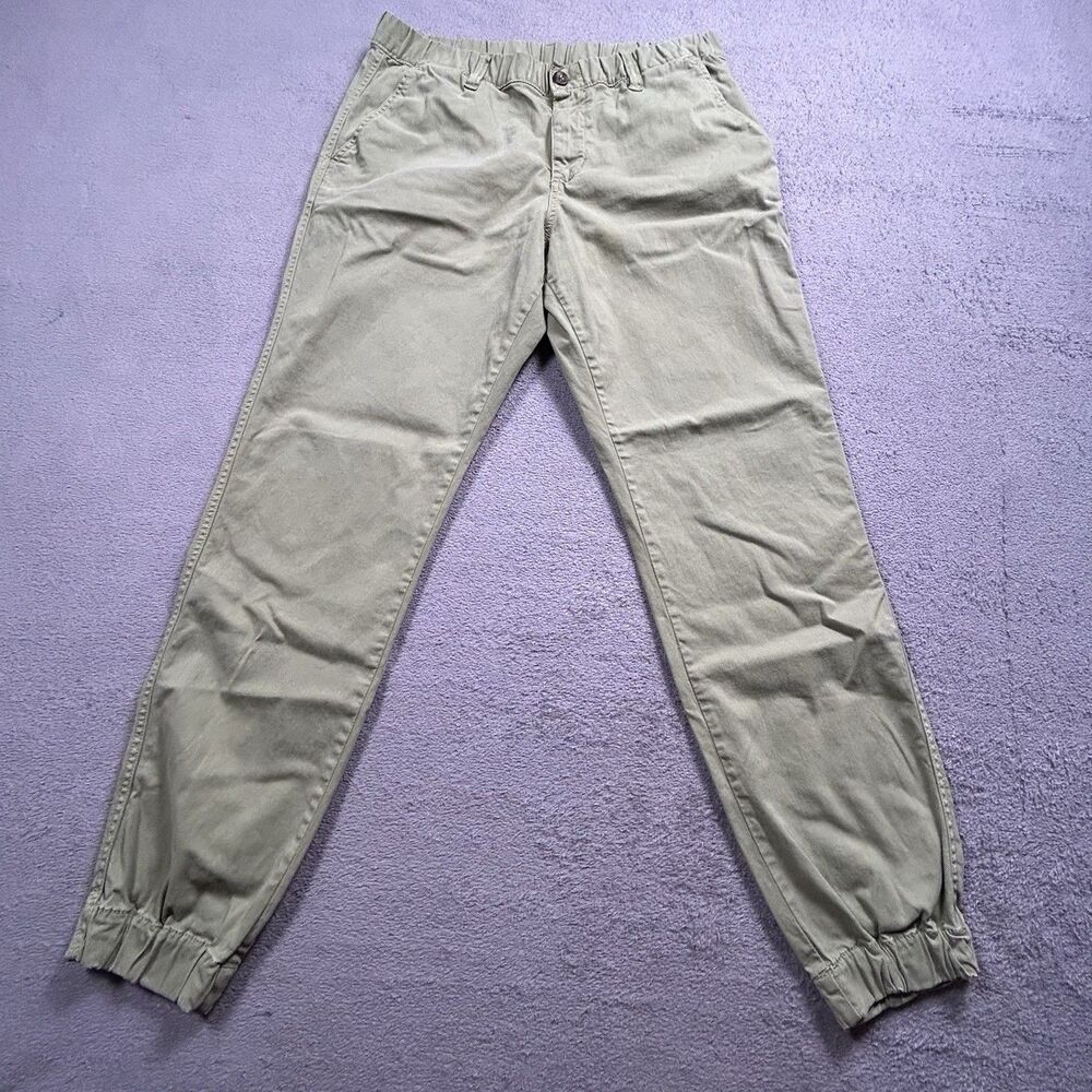 Bearbottom Chino Jogger Pants Mens L Olive Green Stretch Casual Utility